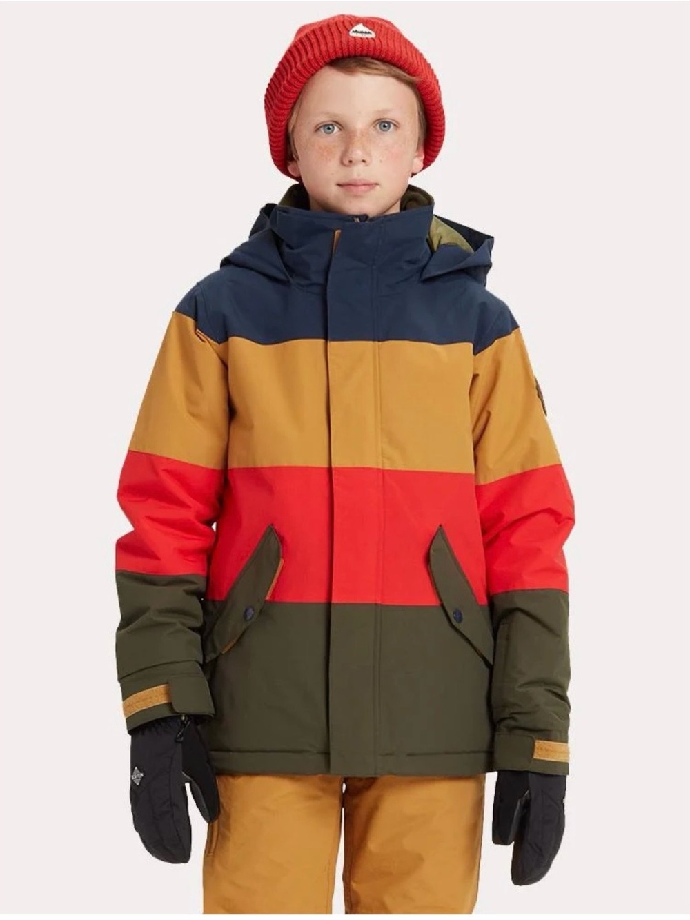 Burton Kids Colorblock Puffer Jacket - Navy, Mustard, Red, Olive